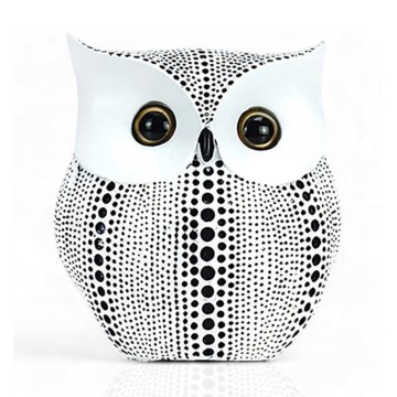 Bordsdekoration 15 cm vit/svart