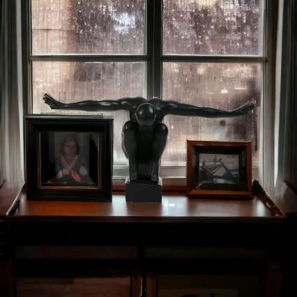 Bordsdekoration 25x41x20 cm harts/svart