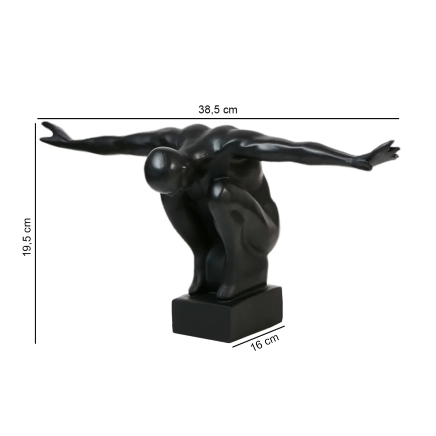 Bordsdekoration 25x41x20 cm harts/svart