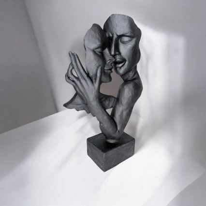 Bordsdekoration i harts, 29x9x17 cm, svart