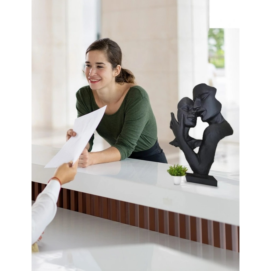 Bordsdekoration i harts, 29x9x17 cm, svart