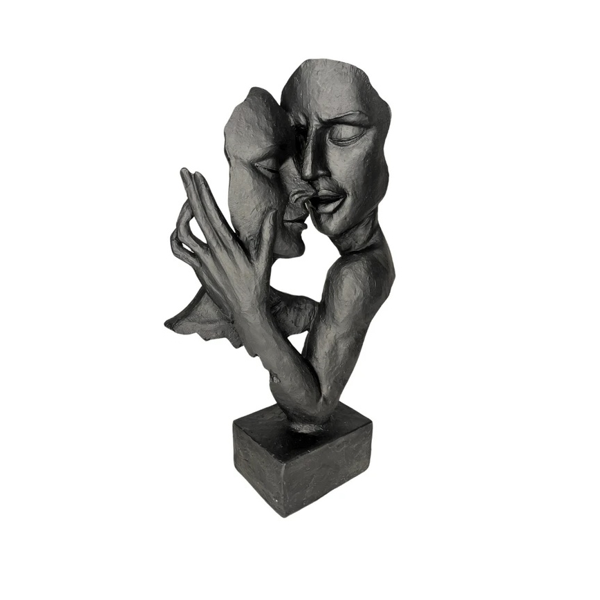 Bordsdekoration i harts, 29x9x17 cm, svart