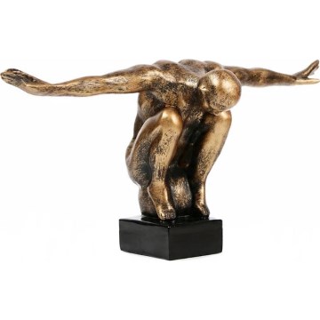 Bordsdekoration i harts med guldpatina, 25x41x20 cm