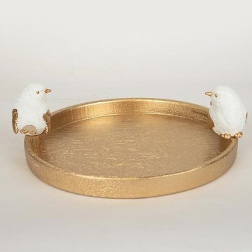 Bordsdekoration tallrik med fåglar 9,5x28x30,9 cm