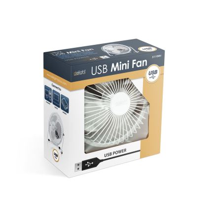 Bordsfläkt 1,75 W/5 V USB Ø 18 cm vit