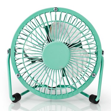 Bordsfläkt 3W/USB 10 cm turkos