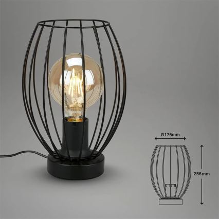 Bordslampa 1x E27/25 W/230 V svart