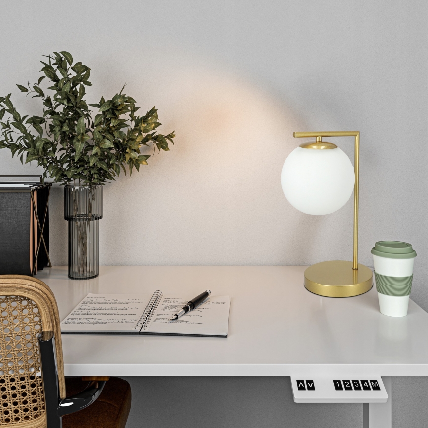 Bordslampa 1x E27/40W/230V guldfärgad/vit