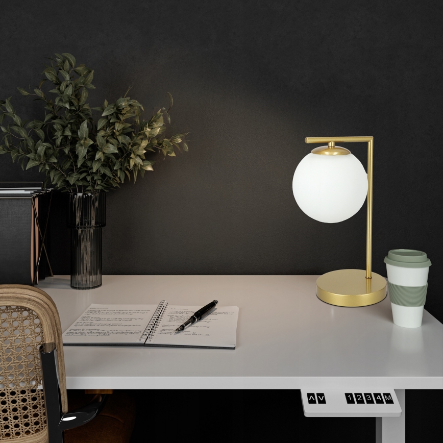 Bordslampa 1x E27/40W/230V guldfärgad/vit