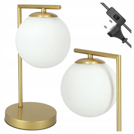 Bordslampa 1x E27/40W/230V guldfärgad/vit