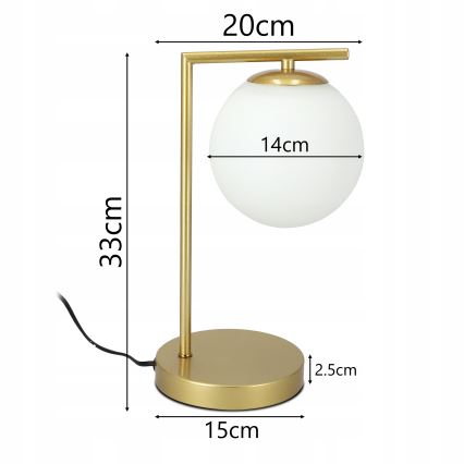 Bordslampa 1x E27/40W/230V guldfärgad/vit