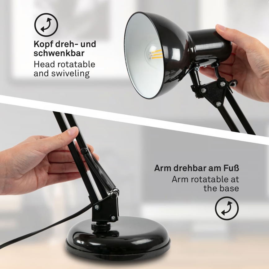 Bordslampa 1xE14/25W/230V svart