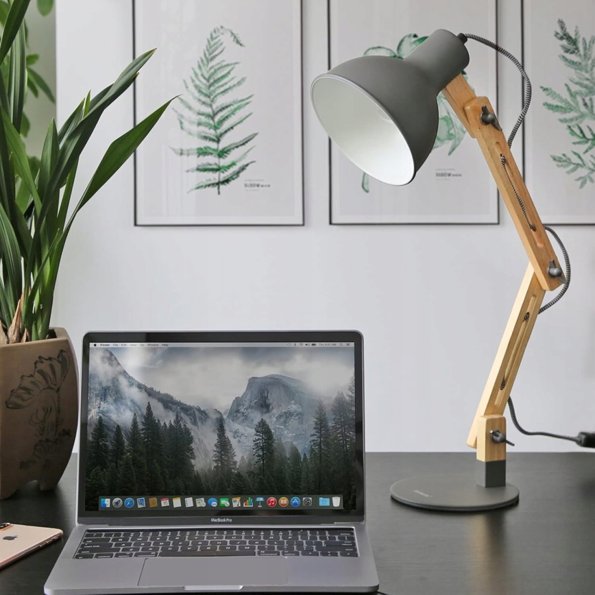 Bordslampa 1xE27/40W/230V grå