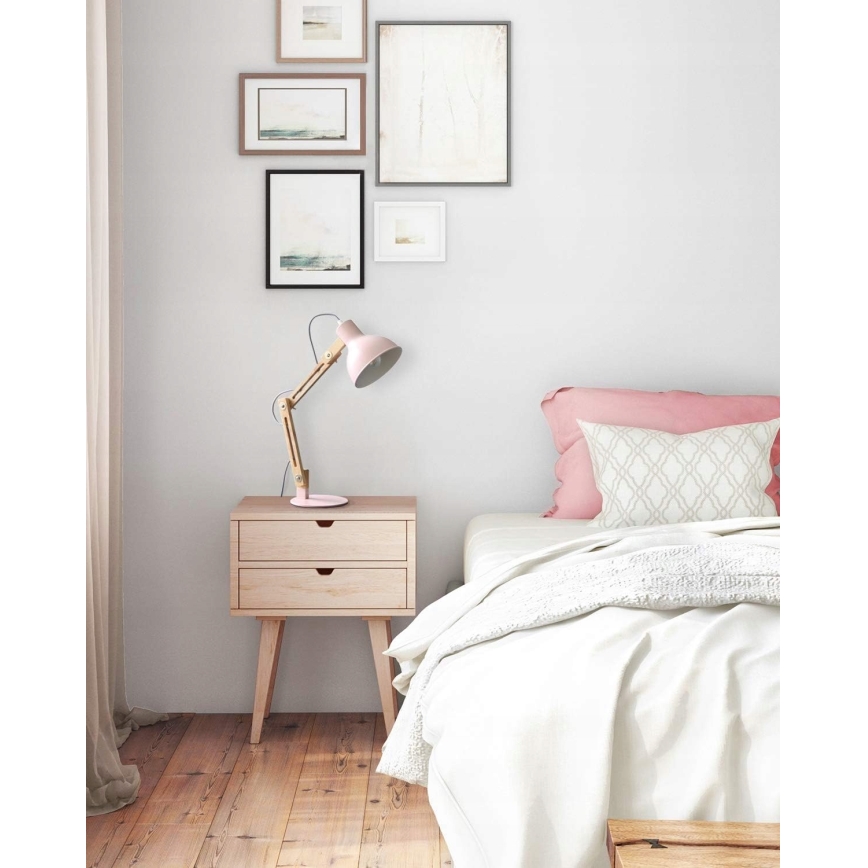 Bordslampa 1xE27/40W/230V rosa