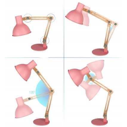 Bordslampa 1xE27/40W/230V rosa