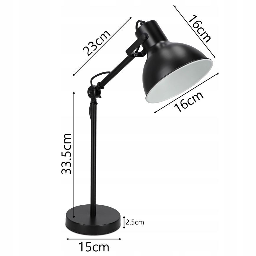 Bordslampa 1xE27/40W/230V svart