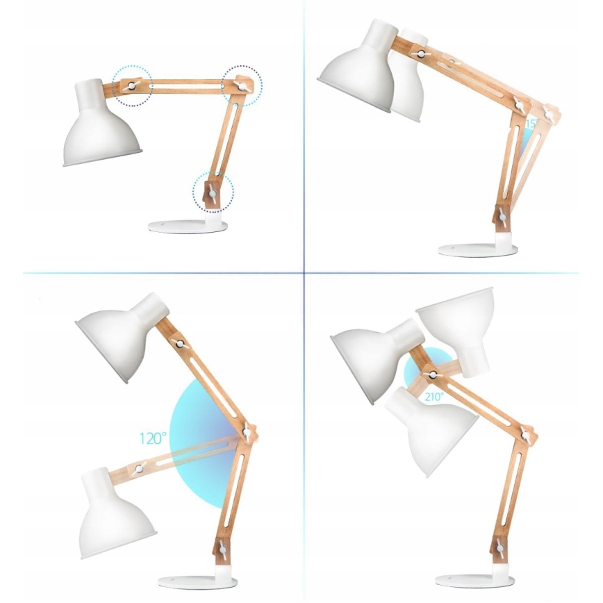 Bordslampa 1xE27/40W/230V vit