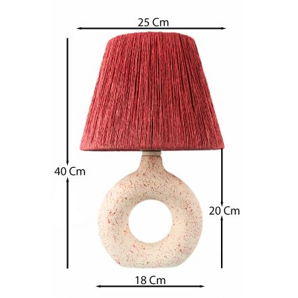 Bordslampa 1xE27/40W/230V vit/röd