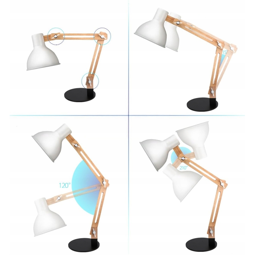 Bordslampa 1xE27/40W/230V vit/svart