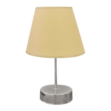 Bordslampa 1xE27/60W/230V beige/skinande krom