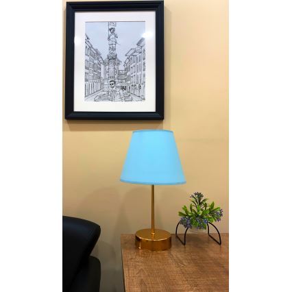 Bordslampa 1xE27/60W/230V blå/koppar