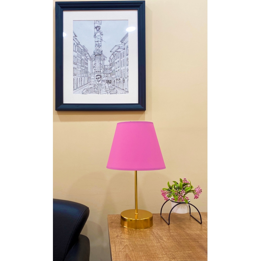 Bordslampa 1xE27/60W/230V rosa/koppar