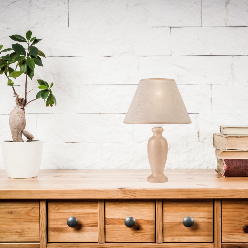 Bordslampa AMFORA 1xE27/60W/230V beige/bok