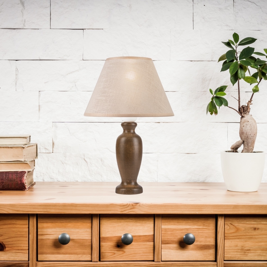 Bordslampa AMFORA 1xE27/60W/230V mörkbrun/bok