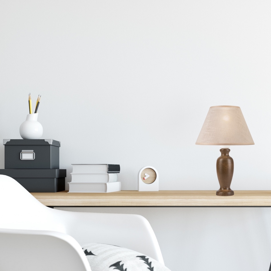 Bordslampa AMFORA 1xE27/60W/230V mörkbrun/bok