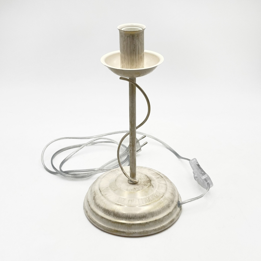 Bordslampa ANTON 1xE14/60W/230V vit patina