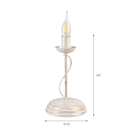 Bordslampa ANTON 1xE14/60W/230V vit patina