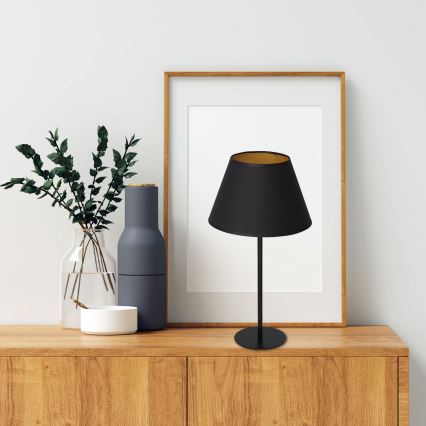 Bordslampa ARDEN 1xE27/60W/230V d. 30 cm svart/guld