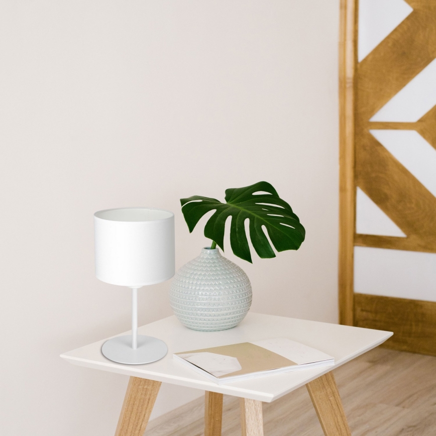 Bordslampa ARDEN 1xE27/60W/230V Ø 18 cm vit