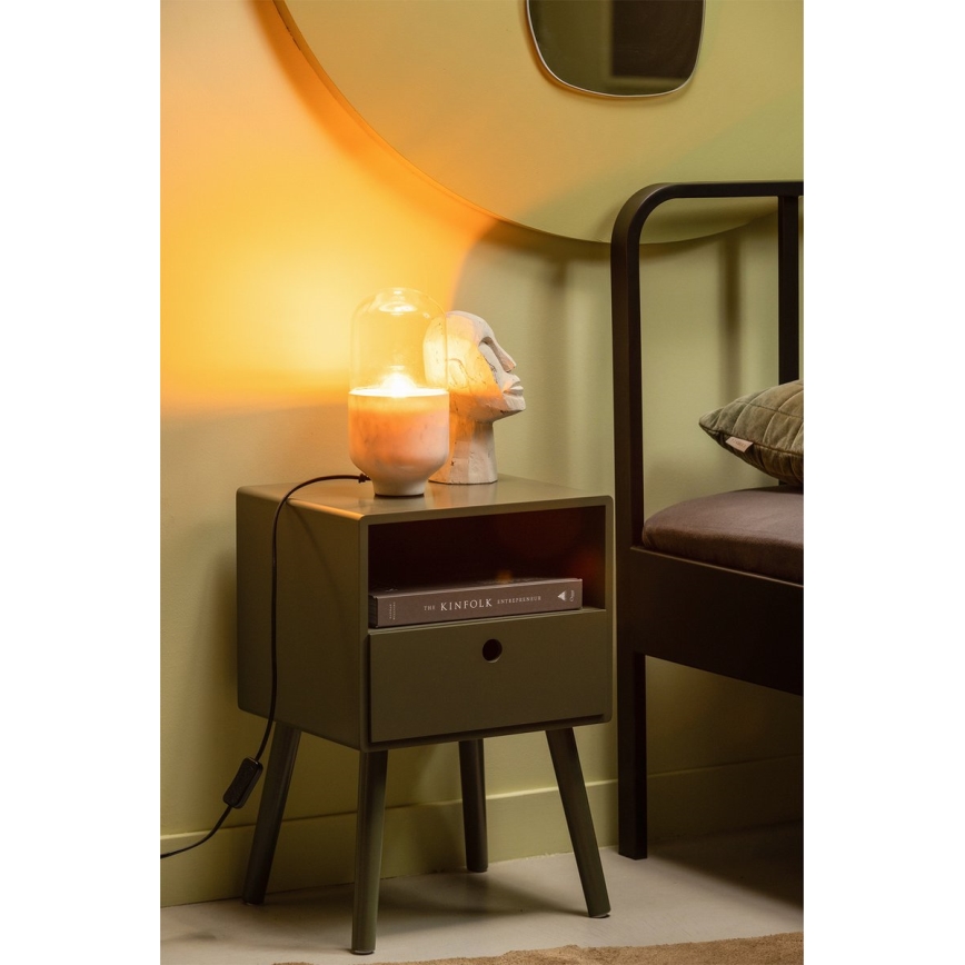 Bordslampa ASEL 1xE27/25W/230V granit vit