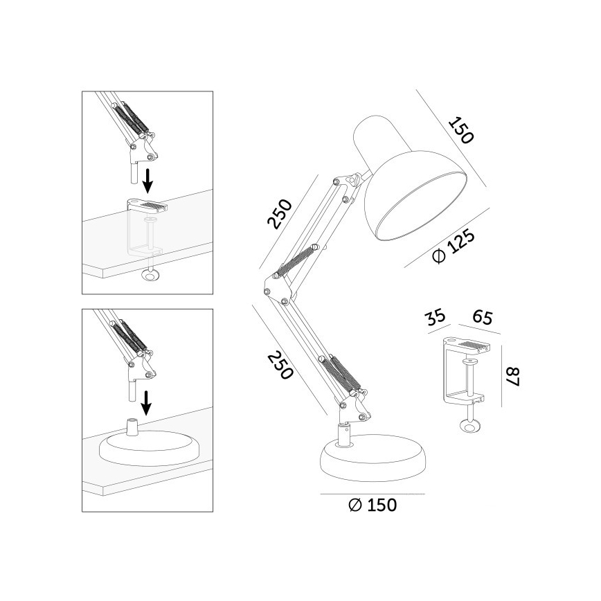 Bordslampa AURIQ 1xE27/60W/230V rosa