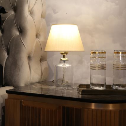 Bordslampa AYD 1xE27/40W/230V beige/klar