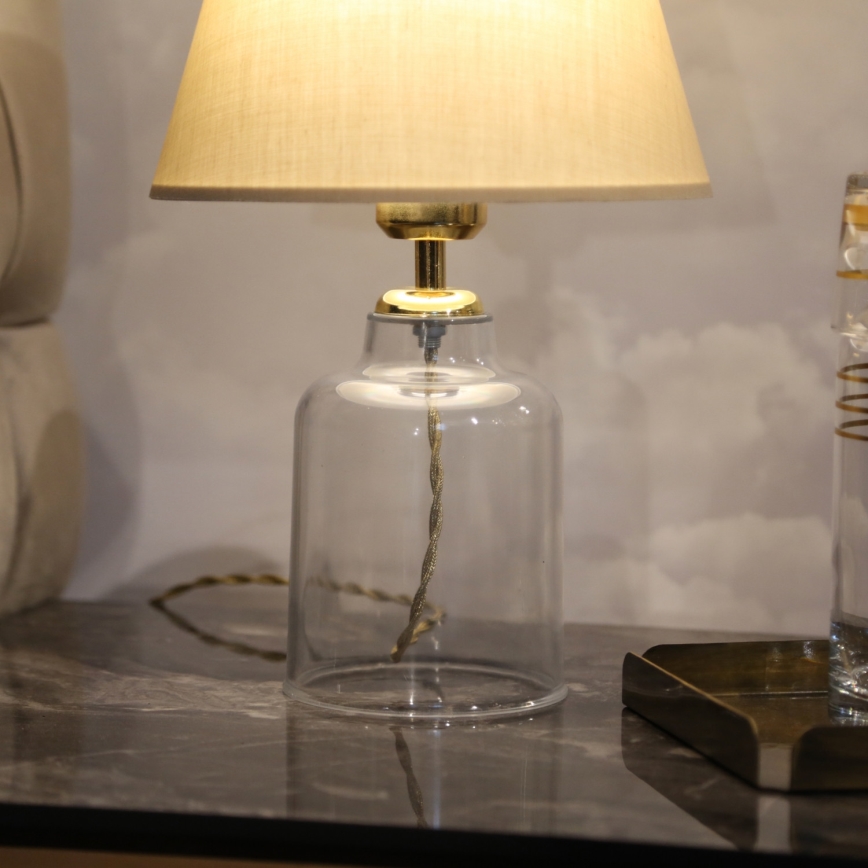 Bordslampa AYD 1xE27/40W/230V beige/klar