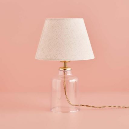 Bordslampa AYD 1xE27/40W/230V krämvit/klar