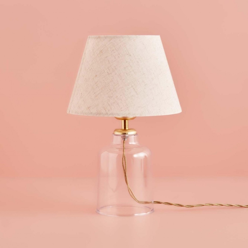 Bordslampa AYD 1xE27/40W/230V krämvit/klar