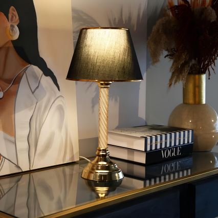 Bordslampa AYD 1xE27/40W/230V svart/guld