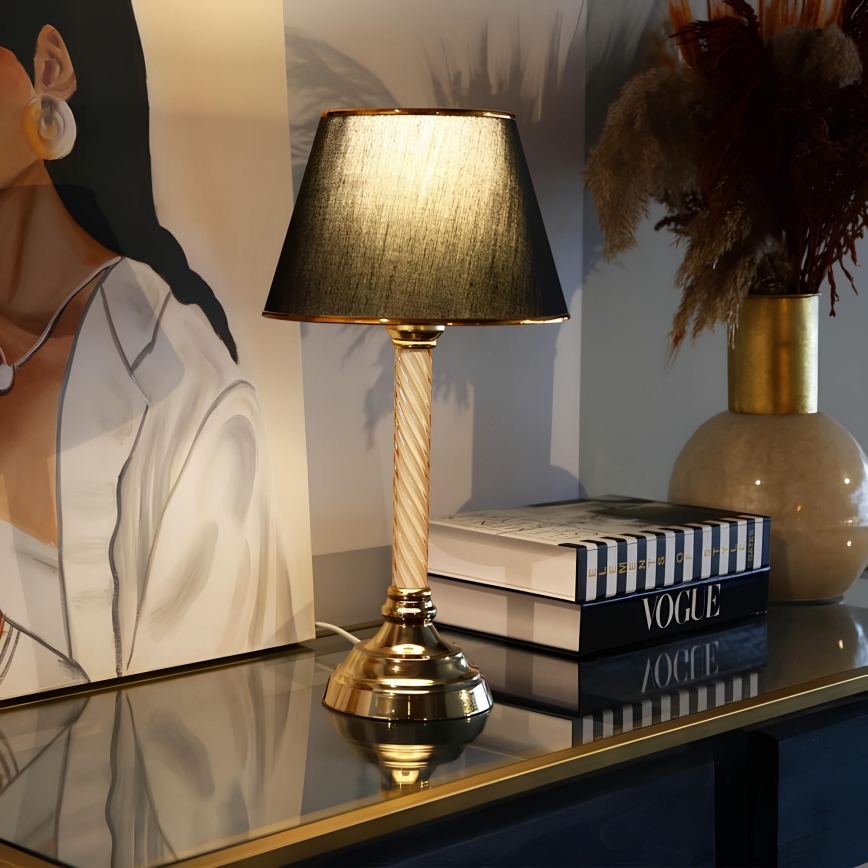 Bordslampa AYD 1xE27/40W/230V svart/guld