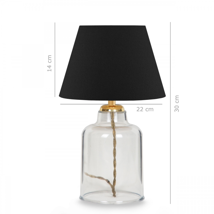 Bordslampa AYD 1xE27/40W/230V svart/klar