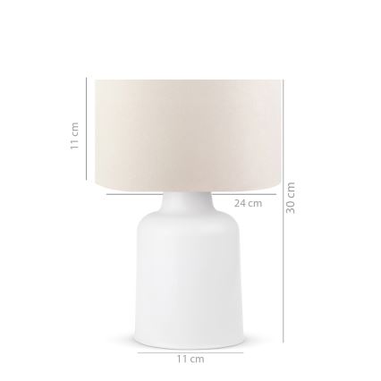 Bordslampa  AYD 1xE27/60W/230V beige /vit 