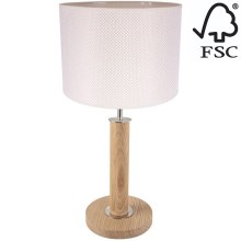 Bordslampa BENITA 1xE27/60W/230V 48 cm grädde/ek – FSC certifierade
