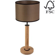 Bordslampa BENITA 1xE27/60W/230V 61 cm brun/ek – FSC certifierade