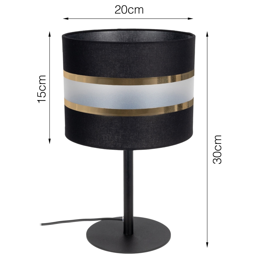 Bordslampa CORAL 1xE27/60W/230V svart