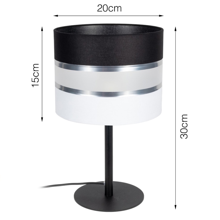 Bordslampa CORAL 1xE27/60W/230V svart/vit