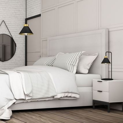 Bordslampa DEMET 1xE27/15W/230V svart/guld