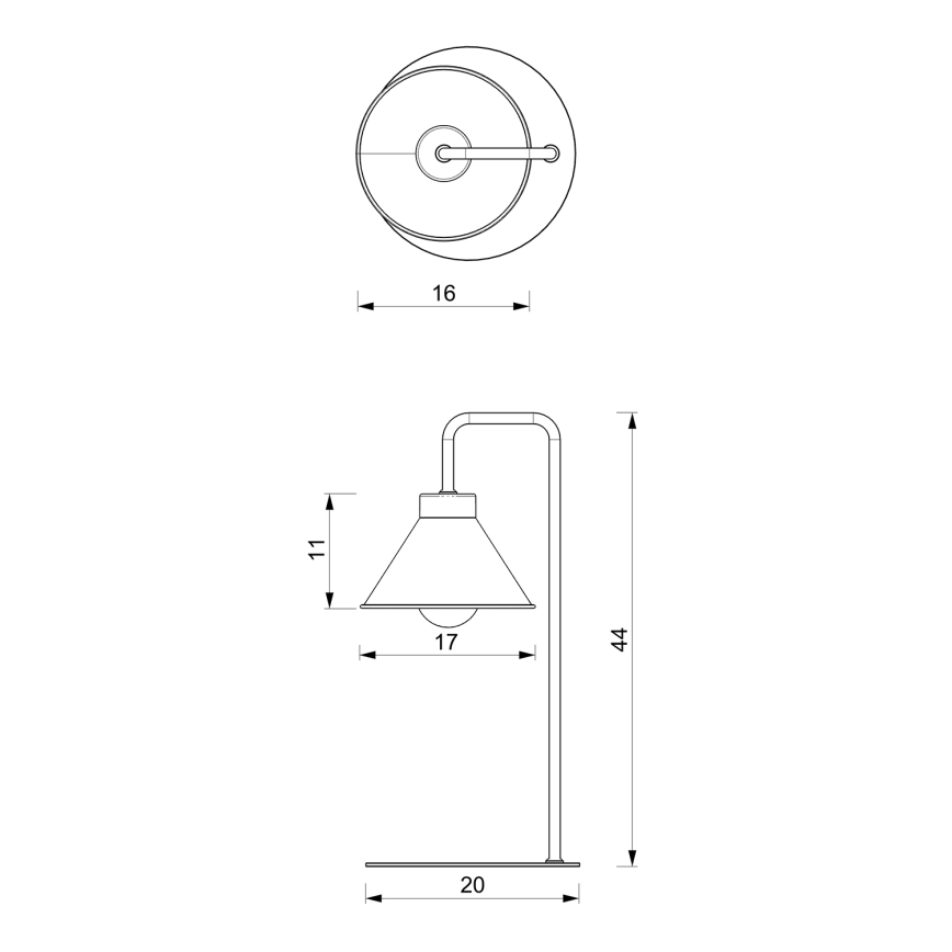 Bordslampa DEMET 1xE27/15W/230V svart/guld