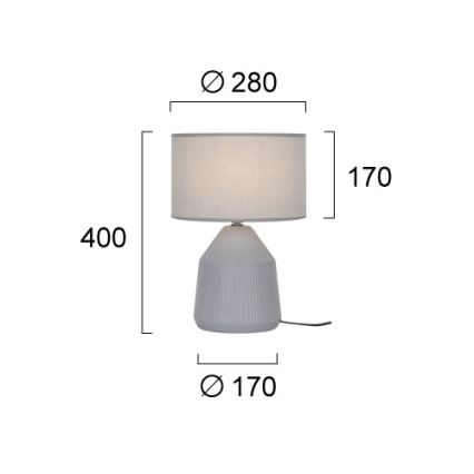 Bordslampa DOLLY 1xE27/25W/230V grå